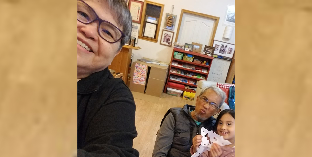 A Preschooler teaching her Grandparents